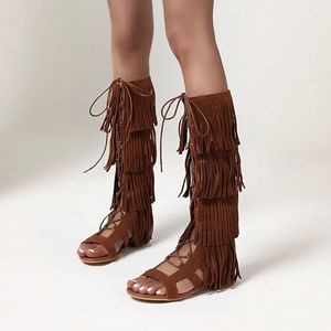 On The Fringe Boot Sandals